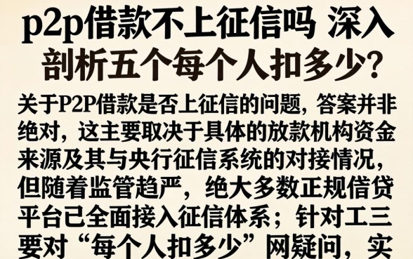 p2p借款不上征信吗，深入剖析五个每个人扣多少？