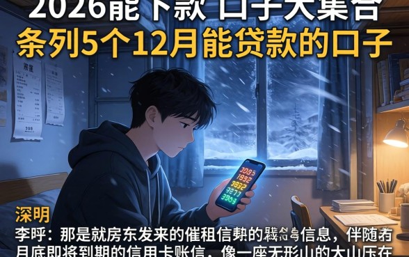 2026能下款的口子大集合，条列5个12月能贷款的口子
