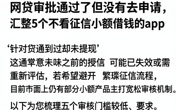 网贷审批通过了但没有去申请,汇整5个不看征信小额借钱的app