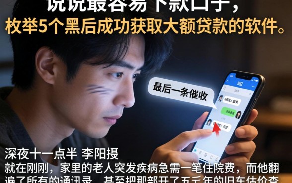 说说最容易下款的口子，枚举5个黑户成功获取大额贷款的软件