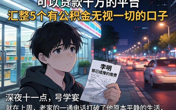 可以贷款十万的平台，汇整5个有公积金无视一切的口子
