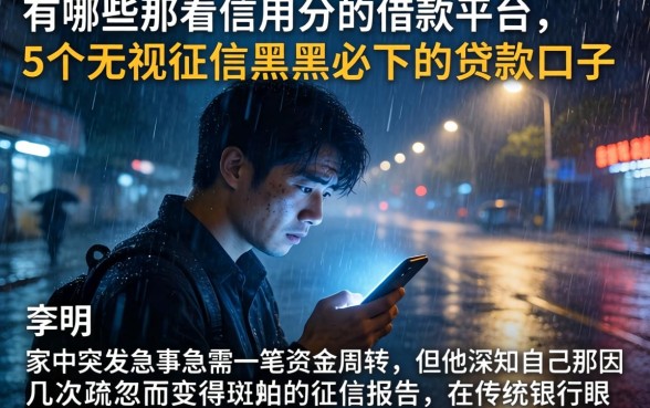 有哪些不看信用分的借款平台，详细阐述5个无视征信黑户必下的贷款口子