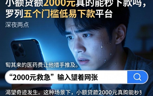 小额贷款2000元真的能秒下款吗，罗列五个门槛低易下款平台