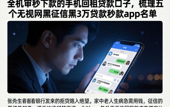 全机审秒下款的手机回租贷款口子,梳理五个无视网黑征信黑3万贷款秒款app名单