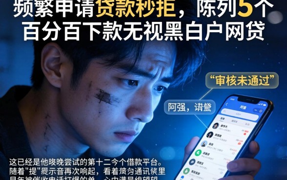 频繁申请贷款秒拒，陈列5个百分百下款无视黑白户网贷