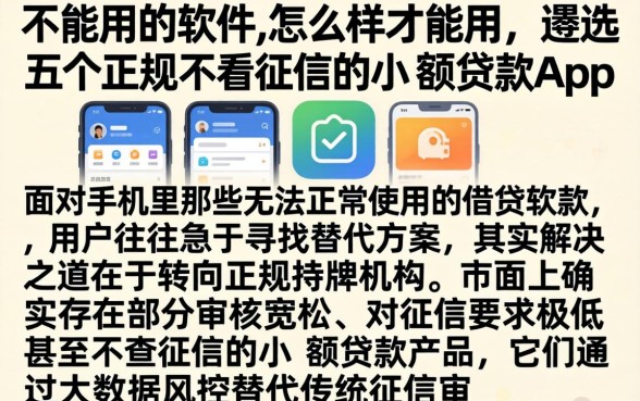 不能用的软件,怎么样才能用，遴选五个正规不看征信的小额贷款app