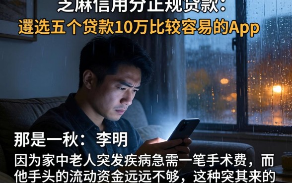 芝麻信用分正规贷款，遴选五个贷款10万比较容易的app