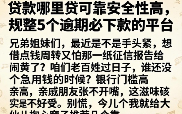 贷款哪里贷可靠安全性高，规整5个逾期必下款的平台