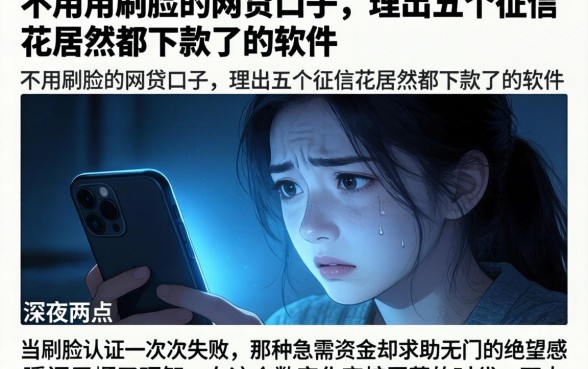 不用用刷脸的网贷口子，理出五个征信花居然都下款了的软件