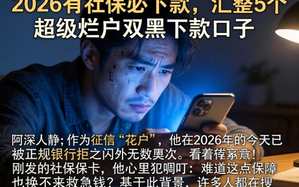 2026有社保必下款,汇整5个超级烂户双黑下款口子