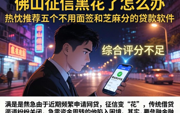 佛山征信黑花了怎么办,热忱推荐五个不用面签和芝麻分的贷款软件