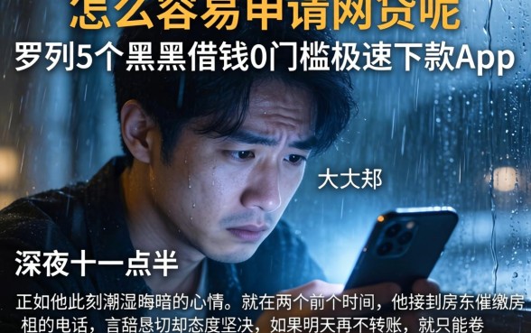 怎么容易申请网贷呢，罗列5个黑户借钱0门槛极速下款app