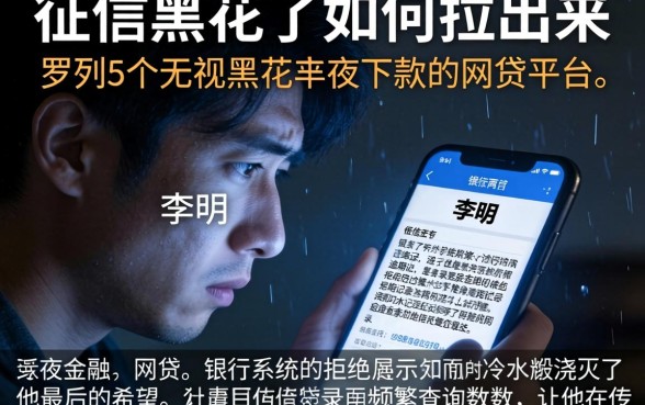征信黑花了如何拉出来，罗列5个无视黑花半夜下款的网贷平台