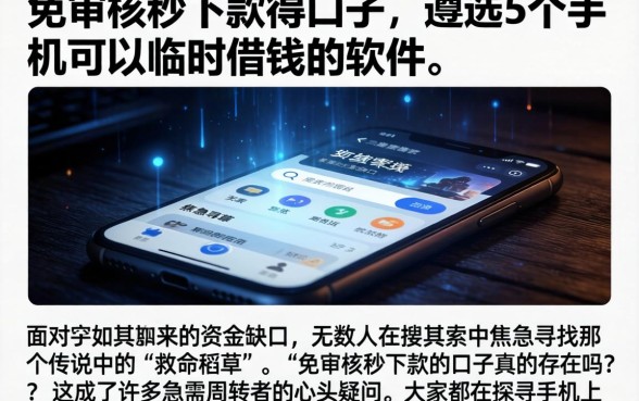 免审核秒下款得口子，遴选5个手机可以临时借钱的软件