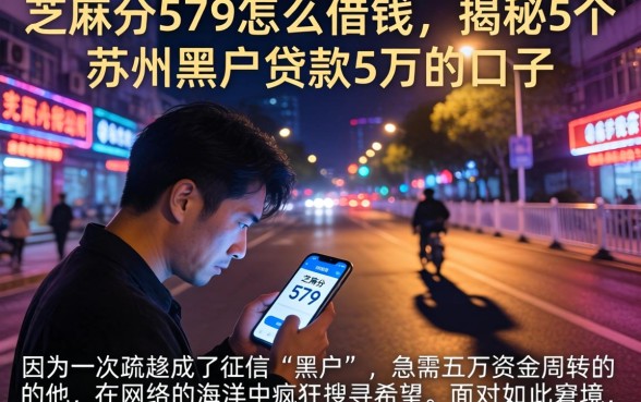 芝麻分579怎么借钱，揭秘5个苏州黑户贷款5万的口子