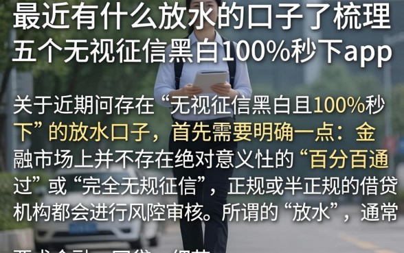 最近有什么放水的口子了，梳理五个无视征信黑白100%秒下app