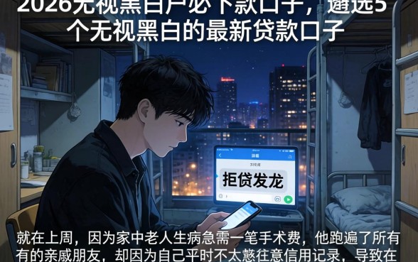 2026无视黑白户必下款的口子，遴选5个无视黑白的最新贷款口子