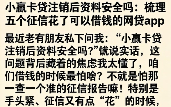 小赢卡贷注销后资料安全吗,梳理五个征信花了可以借钱的网贷app