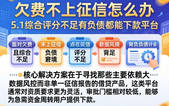 欠费不上征信怎么办，陈列五个综合评分不足有负债都能下款平台
