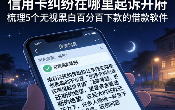 信用卡纠纷在哪里起诉开庭，梳理5个无视黑白百分百下款的借款软件