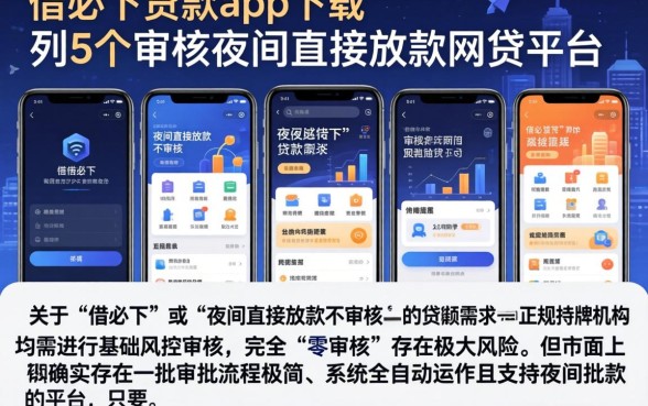 借必下贷款app下载，陈列5个不审核夜间直接放款的网贷平台