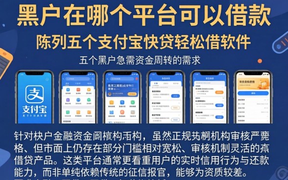 黑户在哪个平台可以借款，陈列五个支付宝快贷轻松借软件
