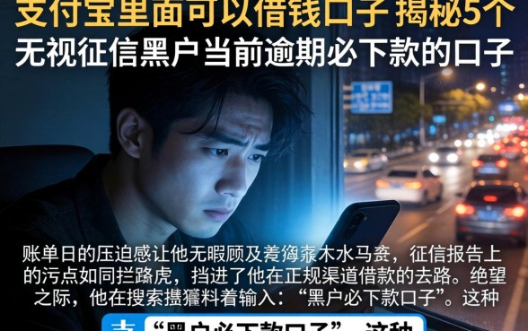 支付宝里面可以借钱的口子，揭秘5个无视征信黑户当前逾期必下款的口子