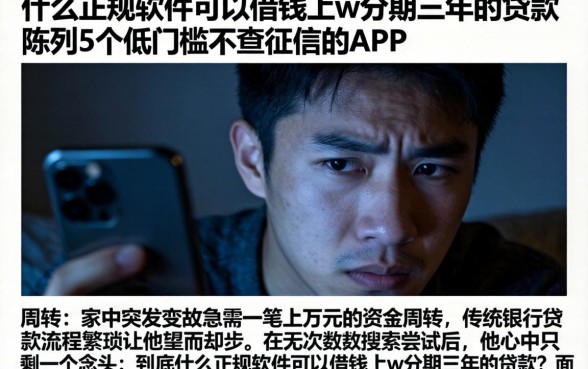 什么正规软件可以借钱上w分期三年的贷款，陈列5个低门槛不查征信的app