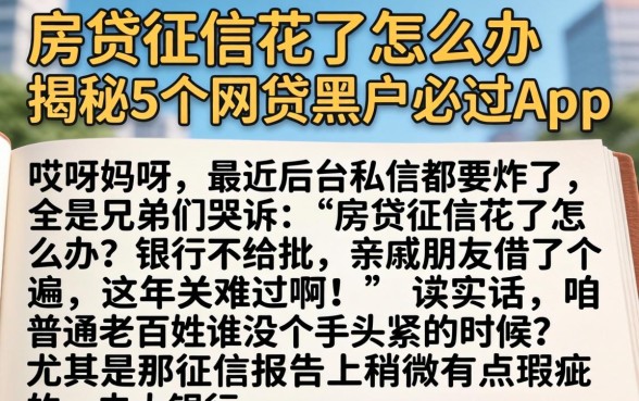 房贷征信花了怎么办，揭秘5个网贷黑户必过app
