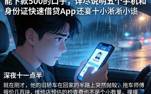 能下款500的口子，详尽说明五个手机和身份证快速借钱app