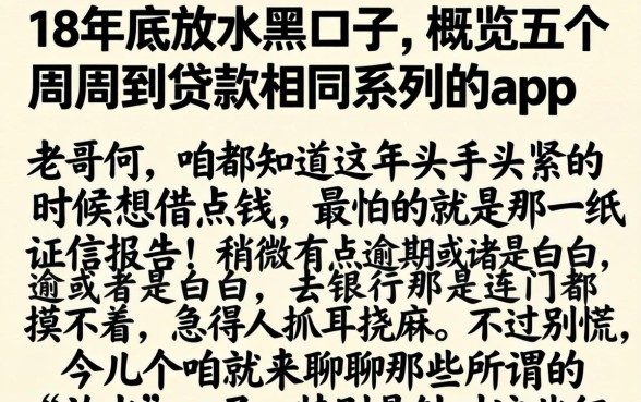 18年底放水黑口子，概览五个周周到贷款相同系列的app