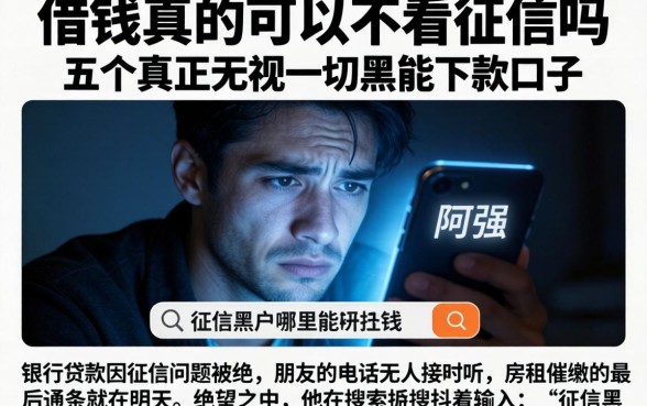 借钱真的可以不看征信吗,概括五个真正无视一切黑能下款口子