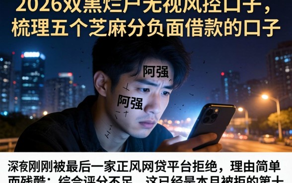 2026双黑烂户无视风控口子，梳理五个芝麻分负面借款的口子