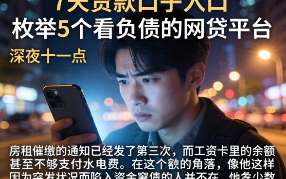 7天贷款的口子入口，枚举5个不看负债的网贷平台