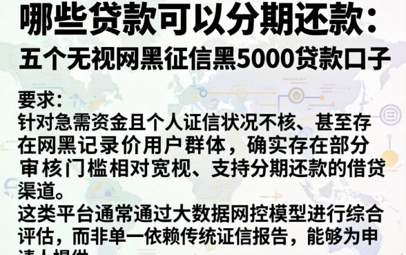 哪些贷款可以分期还款，详尽说明五个无视网黑征信黑5000贷款口子