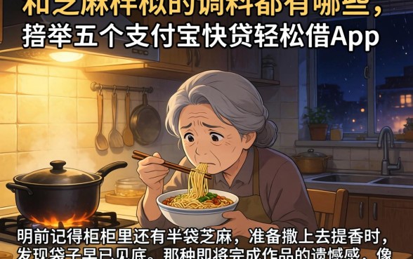 和芝麻类似的调料都有哪些，枚举五个支付宝快贷轻松借app