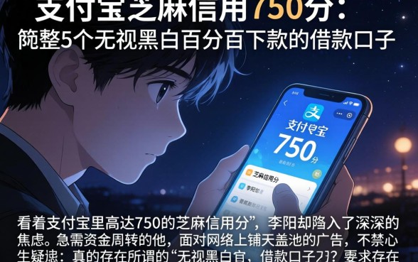 支付宝芝麻信用750分,规整5个无视黑白百分百下款的借款口子