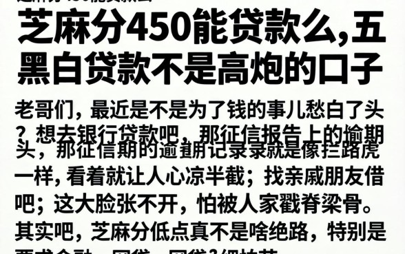 芝麻分450能贷款么,概括五个黑白贷款不是高炮的口子
