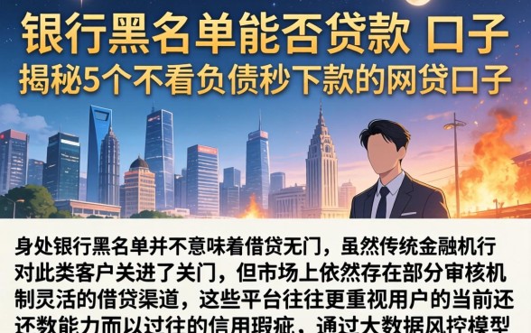 银行黑名单能否贷款的口子,揭秘5个不看负债秒下款的网贷口子