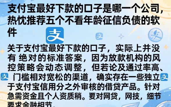 支付宝最好下款的口子是哪一个公司，热忱推荐五个不看年龄征信负债的软件