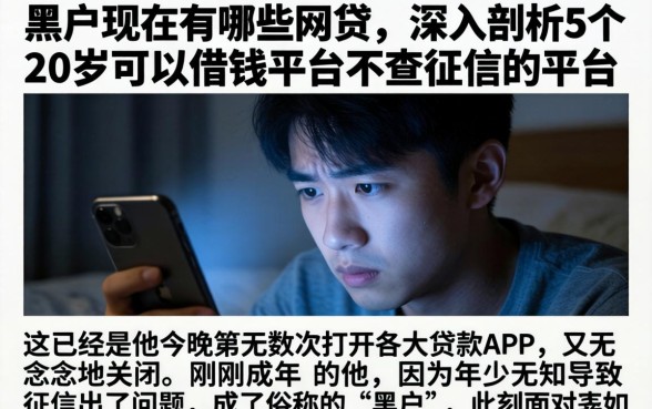 黑户现在有哪些网贷，深入剖析5个20岁可以借钱平台不查征信的平台