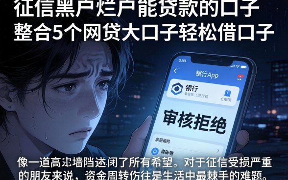 征信黑户烂户能贷款的口子，整合5个网贷大口子轻松借口子
