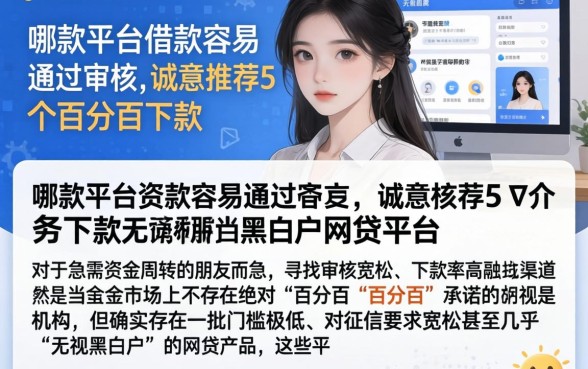 哪款平台借款容易通过审核,诚意推荐5个百分百下款无视黑白户网贷平台