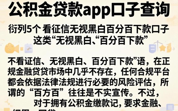 公积金贷款app口子查询,罗列5个不看征信无视黑白百分百下款口子