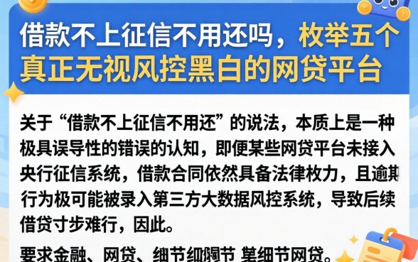 借款不上征信不用还吗，枚举五个真正无视风控黑白的网贷平台