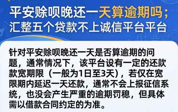 平安赊呗晚还一天算逾期吗,汇整五个贷款不上诚信平台的平台