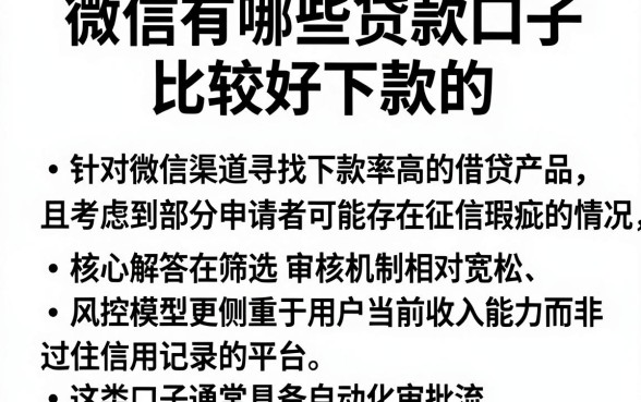 微信有哪些贷款口子比较好下款的,胪列5个失信人员可以借钱的网贷app