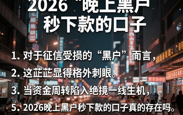 2026晚上黑户秒下款的口子,罗列5个19岁贷款容易过审批的平台