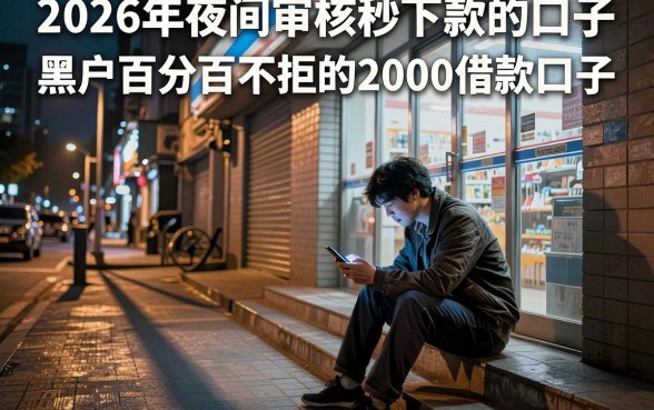 2026年夜间审核秒下款的口子，整合五个黑户百分百不拒的2000借款口子