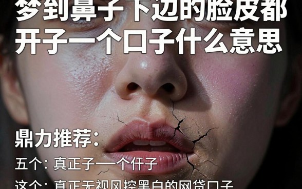 梦到鼻子下边的脸皮都开了一个口子什么意思，鼎力推荐五个真正无视风控黑白的网贷口子